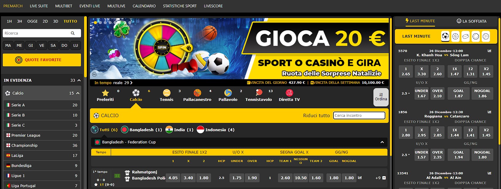 scommesse sportive presso il bookmaker Efbet